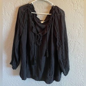 Sundance Black Boho Blouse